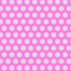 White lacy openwork carved silhouette snowflakes isolated on a pink Ney Year, Christmas, winter bicolor geometric ornament