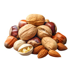 Nuts and hazelnuts png transparent background