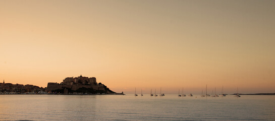 Beach in Clavi Corsica france, at sunset