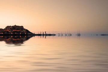 Beach in Clavi Corsica france, at sunset