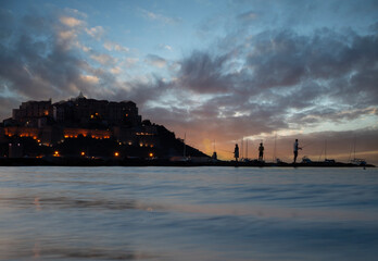 Beach in Clavi Corsica france, at sunset