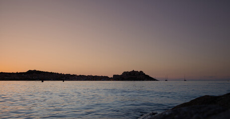 Beach in Clavi Corsica france, at sunset