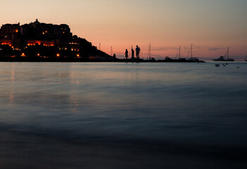 Beach in Clavi Corsica france, at sunset