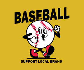cartoon character of baseball Graphic Design for T shirt Street Wear and Urban Style
