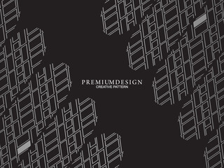 Black abstract background design. Modern wavy lines pattern (guilloche curves) in monochrome colors. Premium line texture for banners, business backgrounds. Dark horizontal vector template.