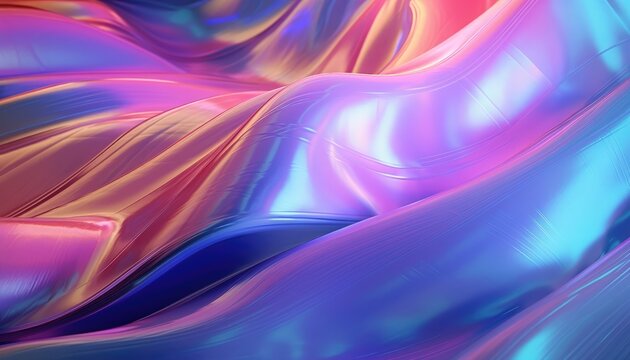 Abstract iridescent 3D render wallpapper, background