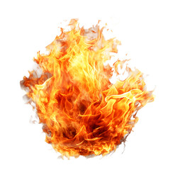 Fire flames isolated on white png transparent background