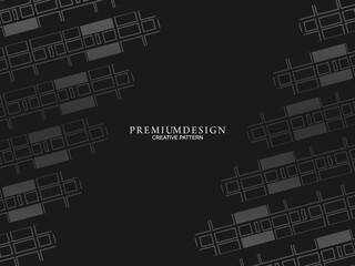 Black abstract background design. Modern wavy lines pattern (guilloche curves) in monochrome colors. Premium line texture for banners, business backgrounds. Dark horizontal vector template.