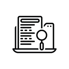 Black line icon for query 