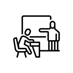 Black line icon for tuition 