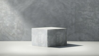 Levitation modern white podium minimal product display isolated on 3d background with empty pedestal geometric mockup stage 