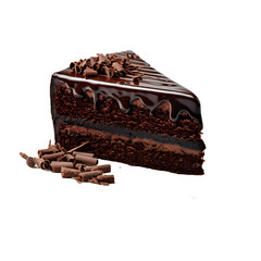 Flour less Chocolate cake isolated on white background