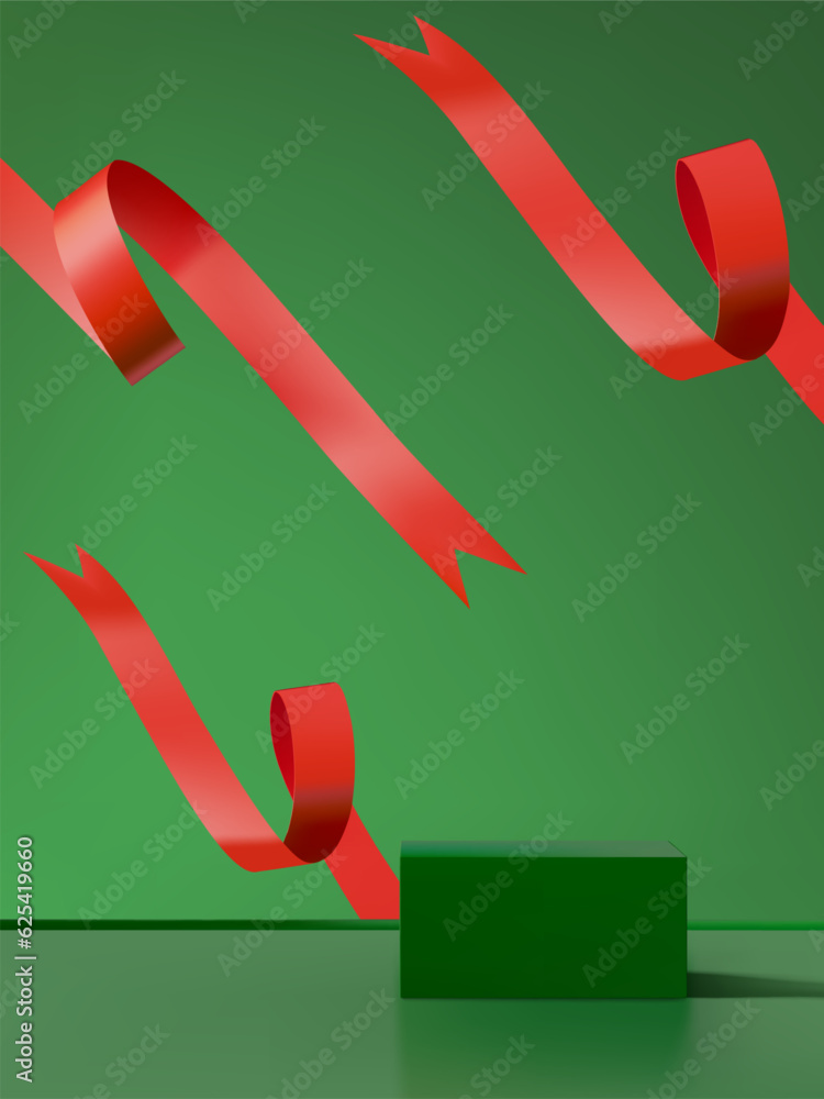 Poster abstract 3d vector minimal scene for mockup product display. minimal product background for christma