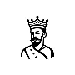 simple fast food restaurant meal king logo vector illustration template design