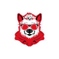 simple hog rider wild animal logo vector illustration template design