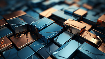 Obraz premium Generative AI, Glimmers of Steel