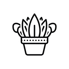 Black line icon for plant 