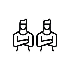 Obraz premium Black line icon for guys 