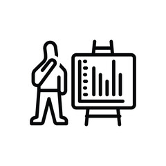 Black line icon for projection 