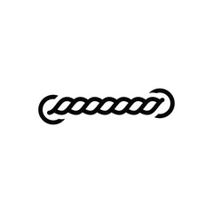 Fototapeta na wymiar Black line icon for rope 