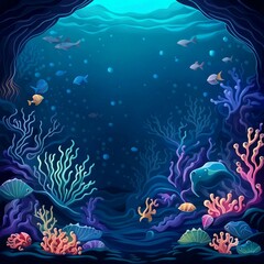 Fototapeta na wymiar deep sea population organism