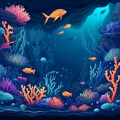 Naklejka na ściany i meble deep sea population organism