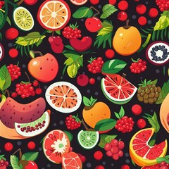colorful fruits vector illustration background
