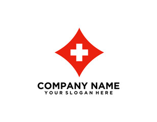Cross plus medical logo icon design template elements