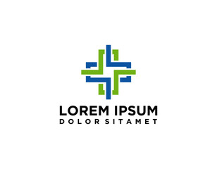 Cross plus medical logo icon design template elements