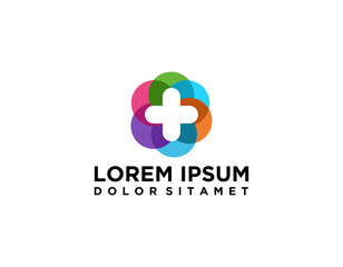 Medical Logo Health Icon isolated on White Background. Flat Vector Logo Design Template Element