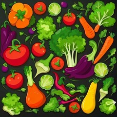 vegetables vector illustration background