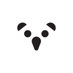 panda, bear, or mouse logo simple design.