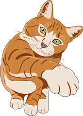 Fist bump  cute orange tabby cat clipart illustration