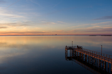 sunset at bayfront park in daphne, alabama