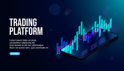 Trade exchange app on phone screen Internet banking app