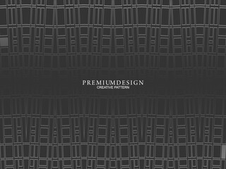 Black abstract background design. Modern wavy lines pattern (guilloche curves) in monochrome colors. Premium line texture for banners, business backgrounds. Dark horizontal vector template.