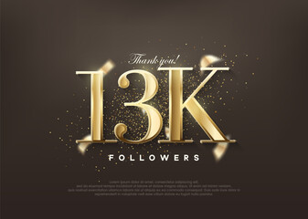 Luxury gold thank you 13k followers. greetings and celebrations.