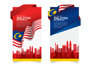 Vector design Ilustration of city of Malaysia landmark, Kuala Lumpur and flag. Malaysia Travel concept. - 625426472