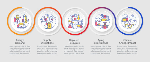 Carbon border adjustment vector infographics template with linear icons, data visualization with 5 steps, process timeline chart.