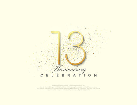 Simple number 13th anniversary. Premium vector number for celebration. Premium vector for poster, banner, celebration greeting.