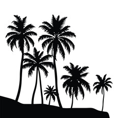 Palm Tree vector Palm tree silhouette Coconut tree vector silhouette