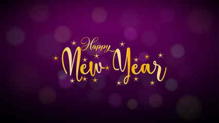 Happy New Year background. Holidays celebration with gold star collage in Night Sky.