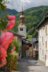 The church of Saint Francois de Sales, located in the commune Bozel, Northern French Alps,...