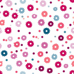 Naklejka na ściany i meble Floral Polka Dots, Flower background.