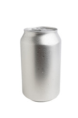 Aluminum soda can mockup isolated on white background