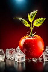 tomato in a glass generated by AI