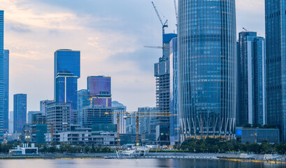 The architectural scenery of Houhai CBD, Shenzhen Bay, China