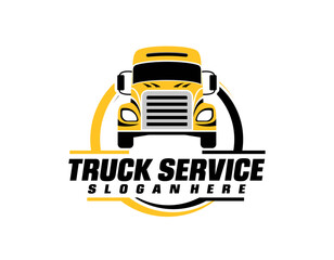 trucking company logo. Bold badge emblem logo concept. Ready made logo template set vector isolated