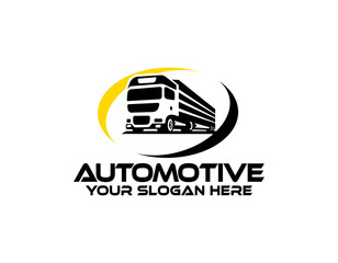 Business logo logistic truck design trailer transport, express cargo delivery company template idea