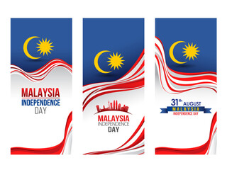 Vector illustration of 31 AUGUST HAPPY INDEPENDENCE DAY and Malaysia flag - 625434851
